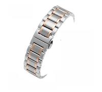 KTRSAVSSA 6 Colors Flat Curved End Strap Compatible With Any Watch Chain 18mm 19mm 20mm 22mm 23mm 24m Metal Stainless Steel Watchband Men Women(Silver Rose Gold,14mm)