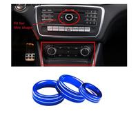 KTRSAVSSA Car Styling Air Conditioning Volume Knob Decoration Cover Sticker Compatible With Benz A B CLA GLA Class Auto Accessories(Blue)