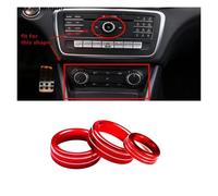 KTRSAVSSA Car Styling Air Conditioning Volume Knob Decoration Cover Sticker Compatible With Benz A B CLA GLA Class Auto Accessories(Red)
