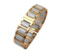 KTRSAVSSA Ceramic Watch Band Compatible With Rossini Guess Ebo Watch King Steel Watch Strap Bracelet 16 18mm(Golden white,20mm)
