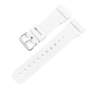 KTRSAVSSA Compatible With Casio G-SHOCK Silicone Bracelet GM2100/5600/6900 GA2100 DW5600 Watchband Waterproof Rubber Strap Male 16mm(White-silver)