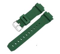 KTRSAVSSA Compatible With Casio G-SHOCK Silicone Bracelet GM2100/5600/6900 GA2100 DW5600 Watchband Waterproof Rubber Strap Male 16mm(Green-silver)