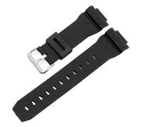 KTRSAVSSA Compatible With Casio G-SHOCK Silicone Bracelet GM2100/5600/6900 GA2100 DW5600 Watchband Waterproof Rubber Strap Male 16mm(Black-silver)