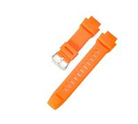 KTRSAVSSA Compatible With Casio Pro TREK Black Silicone Sport Watch Strap Solid Steel Buckle Enhanced Convex Interface Shock Absorbing Outdoor 18mm(Orang(link)-Steel-K5)