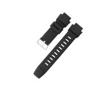KTRSAVSSA Compatible With Casio Pro TREK Black Silicone Sport Watch Strap Solid Steel Buckle Enhanced Convex Interface Shock Absorbing Outdoor 18mm(Black(link)-Steel-K5)
