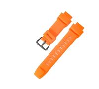 KTRSAVSSA Compatible With Casio Pro TREK Black Silicone Sport Watch Strap Solid Steel Buckle Enhanced Convex Interface Shock Absorbing Outdoor 18mm(Orang(link)-Black-K5)