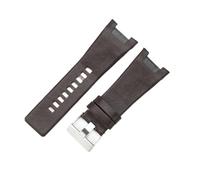 KTRSAVSSA Compatible With Diesel Dz1216 Dz1273 Dz4246 Cow Leather Waterproof Breathable Watchbands With Concave Interface 32mm(Brown(PW)-Steel-K3)