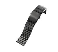 KTRSAVSSA Compatible With DIESEL Stainless Steel Men's Watch Band Dz7395 Dz4316 Police Large Dial 22 24 26 28 Double Press Buckle Replace Watch Strap(G02-7-Beads-Black,30mm)