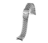 KTRSAVSSA Compatible With Seiko No.5 Solid Stainless Steel Band 20mm 22mm Men's Sports Strap SKX007 SKX009 SRPD63K1 SKX175 Jubilee Curved End Bracelet(Silver,22mm)