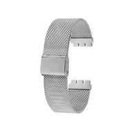 KTRSAVSSA Compatible With SWATCH YCS YAS YGS IRONY Series Stainless Steel Watch Band Men's And Women's Replacement Bracelet Folding Buckle Watch Strap(G30 Silver,17mm)