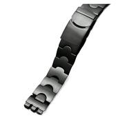 KTRSAVSSA Compatible With SWATCH YCS YAS YGS IRONY Series Stainless Steel Watch Band Men's And Women's Replacement Bracelet Folding Buckle Watch Strap(171 Black,19mm)