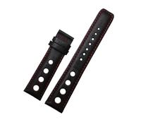KTRSAVSSA Compatible With Tissot 1853 Sports Racing Series PRS516 T91 Watchband Top Layer Cowhide 20mm Compatible With Chopin Watch Band Leather Straps(Black red no clasp)