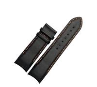 KTRSAVSSA Compatible With Tissot Watch Belt 1853 COUTURIER T035627A T035407A T035439 Men's Strap 22mm 23mm 24mm Brown Cowhide Curved End Watchband(Oragne line-no BK,23mm)