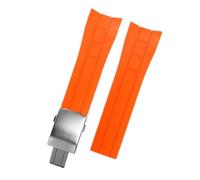 KTRSAVSSA Curved End Watchband Compatible With Mido M005 Watch Strap Rubber M005 Orange M005430a Citizen Blue Angel Silicone 22 23mm Orange Bracelet(Red Black,22mm)
