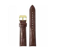 KTRSAVSSA Leather Dark Blue Watchbnad Compatible With Citizen Seiko Casio Omega Strap 14 16 18 19 20mm 21mm 22mm 23mm Men Women Watch Bracelet(Brown gold pin,18mm)