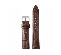 KTRSAVSSA Leather Dark Blue Watchbnad Compatible With Citizen Seiko Casio Omega Strap 14 16 18 19 20mm 21mm 22mm 23mm Men Women Watch Bracelet(Brown silver pin,19mm)