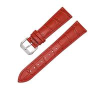 KTRSAVSSA Leather Watch Band Strap 12/13/14/15/16/17/18/19/20/21/22/23/24mm Men Women Universal Cowhide Replace Bracelet(Red,19mm)