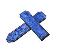KTRSAVSSA Leather waterproof strap Compatible With HUBLOT Classic Big Bang fusion silicone bottom strap men's bracelet 26mm X 19mm(Blue-no buckle)