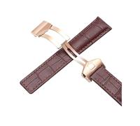 KTRSAVSSA New Leather Strap Compatible With Tag Heuer Watch Carrera Monaco Watch Belt Black Brown Bracelet Wristwatch Watchband 19mm 20mm 22mm(Brown-rosegold,22mm)