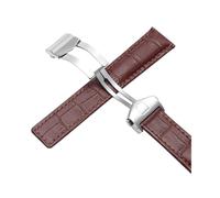 KTRSAVSSA New Leather Strap Compatible With Tag Heuer Watch Carrera Monaco Watch Belt Black Brown Bracelet Wristwatch Watchband 19mm 20mm 22mm(Brown-silver,20mm)