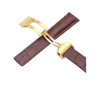 KTRSAVSSA New Leather Strap Compatible With Tag Heuer Watch Carrera Monaco Watch Belt Black Brown Bracelet Wristwatch Watchband 19mm 20mm 22mm(Brown-gold,20mm)