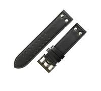 KTRSAVSSA Selected Layer Cowhide Leather Watch Accessories Compatible With Hamilton H760250 Khaki Aviation 20 22mm Waterproof Watchband(Black black-Black,22mm)