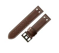 KTRSAVSSA Selected Layer Cowhide Leather Watch Accessories Compatible With Hamilton H760250 Khaki Aviation 20 22mm Waterproof Watchband(Coffee white-Black,22mm)