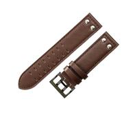 KTRSAVSSA Selected Layer Cowhide Leather Watch Accessories Compatible With Hamilton H760250 Khaki Aviation 20 22mm Waterproof Watchband(Coffee coffee-Black,20mm)