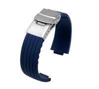 KTRSAVSSA Silicone Rubber Watchband Compatible With Oris Aquis 7330 7740 Watch Band 22x12mm 24x11mm 24x12mm Convex Strap Wristband Black Blue(Blue silver,24mm-11mm)