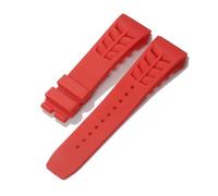KTRSAVSSA Soft Silicone Strap Compatible With Richard Mille RM53/055/011/050 Men's Waterproof And Sweat Proof Rubber Bracelet 25mm Watch Accessories(Red,25MM_ROSEGOLD BUCKLE)