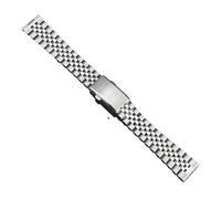 KTRSAVSSA Solid Stainless Steel Strap 18mm 20mm 22mm Universal Flat Interface Watch Band Compatible With Casio Compatible With Seiko Jubilee Metal Wrist Bracelet(Silver SX1,22mm)