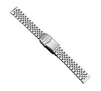 KTRSAVSSA Solid Stainless Steel Strap 18mm 20mm 22mm Universal Flat Interface Watch Band Compatible With Casio Compatible With Seiko Jubilee Metal Wrist Bracelet(Silver SX3,18mm)
