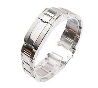 KTRSAVSSA Solid stainless teel watchband Compatible With Rolex Daytona Oyster 21mm 20mm Perpetual Submariner Compatible With Seiko NH35 Watch Strap wrist bracelet(Bright silver,20mm)