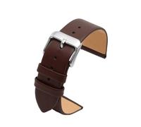 KTRSAVSSA Ultra-thin Soft Leather Watchband Compatible With Watches Band 12 14 15 16 17 18 19 20mm Watch Strap(Brown silver,15mm)