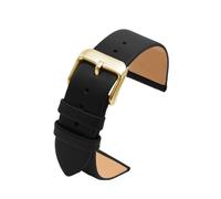 KTRSAVSSA Ultra-thin Soft Leather Watchband Compatible With Watches Band 12 14 15 16 17 18 19 20mm Watch Strap(Black gold,17mm)