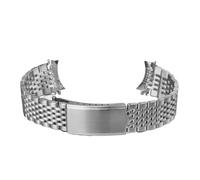 KTRSAVSSA Watch Accessories Band Watch Strap Compatible With Omega Seamaster watchband Curved End Stainless Steel Bracelet 18mm 19mm 20mm(Silver,20mm)