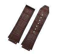 KTRSAVSSA Watch Band Compatible With HUBLOT BIG BANG Leather 25mm*19mm Waterproof Men Watch Strap Chain Rubber Watch Bracelet(Brown No buckle)