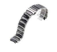 KTRSAVSSA Watch Strap Compatible With Rado CENTRIX R30927722 Series Fine Steel Ceramic Butterfly Buckle Women Men Watchband 12mm*16mm 16mm*20mm(Silver black,16-12mm)