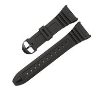 KTRSAVSSA Watchband Compatible With Casio 3239 W-96H-1A 2A 9A Electronic Watch Dedicated Strap Black Men's Sport Waterproof Silicone Bracelet