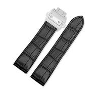 KTRSAVSSA Waterproof Leather Watch Strap Compatible With Cartier Santos 100 Men's And Women Folding Buckle Strap 20mm 23mm(Black-Silver Buckle,23mm)