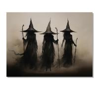 KTSIM Vintage Halloween Wall Art-Rustic Three Witches Poster For Home Party Wall Decor-Gothic Witchy Art Canvas Print Picture For Room Farmhouse Cottage Halloween Decor