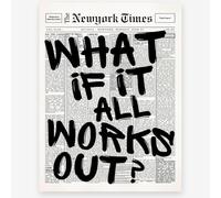 KTSIM What If It All Works Out Wall Decor-Trendy Positive Affirming Quote Minimalist Newspaper Poster For Preppy Girly Dorm Bedroom Decor-Black And White Pictures Canvas Prints