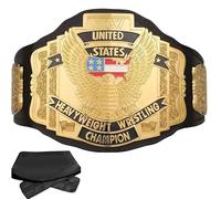 KTSTORE World Heavyweight Wrestling Championship Title Belt Replica, Authentic Wear, Universal Championship Title Belt - Adult, Black, Leather