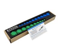 KTTOOL 21 Pcs New SAE and Metric Magnetic Socket Inserts Tool Set, 5/16" - 7/8", 8mm - 19mm Universal Magnetic Socket Insert