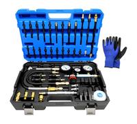 KTTOOL 47PCS Compression and Leakage Test Kit Petrol & Diesel Compression Tester Kit Automotive Cylinder Leak Down Tester with Dual Gauge Engine Compression Tester Kit for HDI, TDCi, Pumpe Duse Engine
