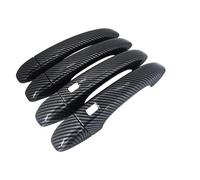 KTTWLHGRB Black Carbon Fiber Exterior for Renault Talisman for Samsung SM6 2015~2022 Auto Door Handle Cover Stickers Trim Set Car Accessories manija de puerta de carro