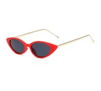 KTUCN Cat Eye Sunglasses Women Fashion Ladies Sun Glasses Trendy Female Eyewear Green Leopard Retro Shades UV400,Red Grey,BH01