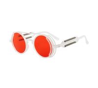 KTUCN Classic Gothic Steampunk Sunglasses Men and Women Retro Round Pc Frame Sunglasses,4,122 * 51