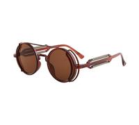 KTUCN Classic Gothic Steampunk Sunglasses Men and Women Retro Round Pc Frame Sunglasses,6,122 * 51