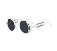 KTUCN Classic Gothic Steampunk Sunglasses Men and Women Retro Round Pc Frame Sunglasses,8,122 * 51